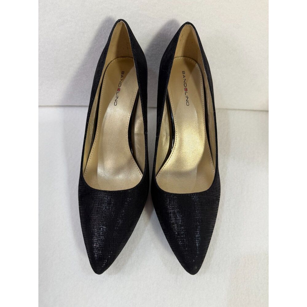 Bandolino Fairbury Black Textured Pointed Toe Stiletto Pumps Size 10